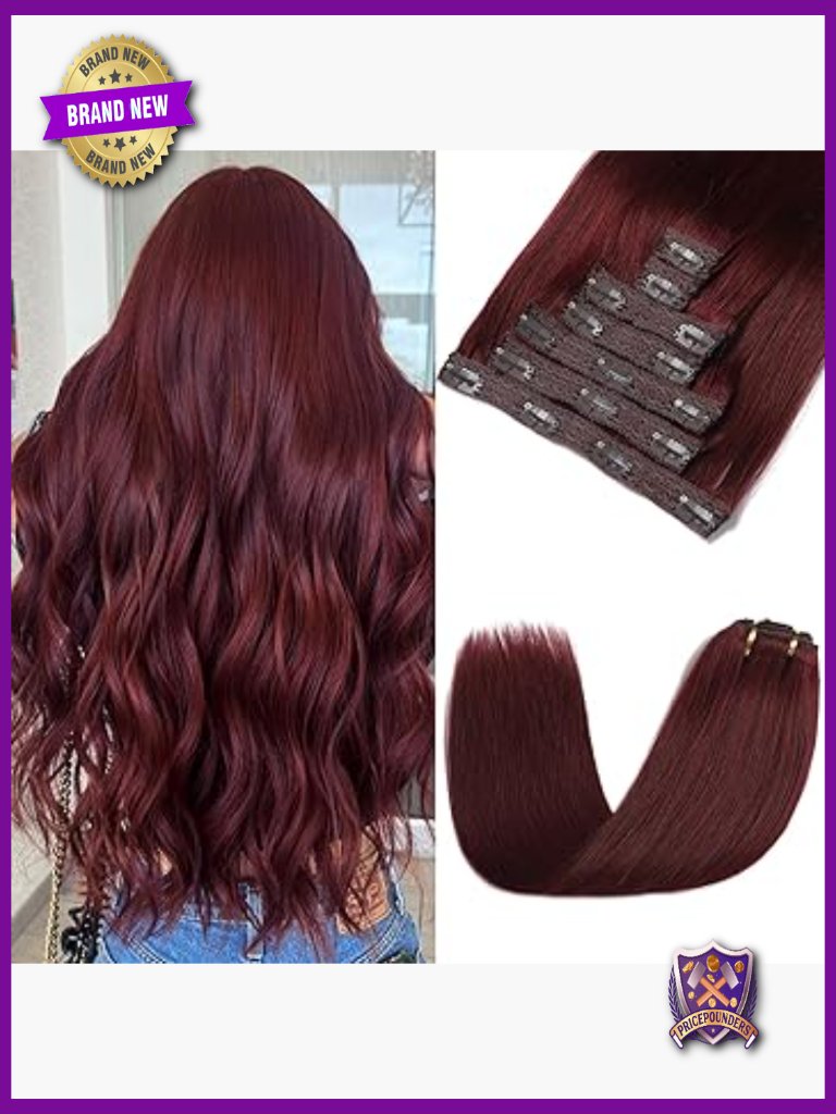 22 Inch Clip In Human Hair Extensions Straight 7 Piece Set